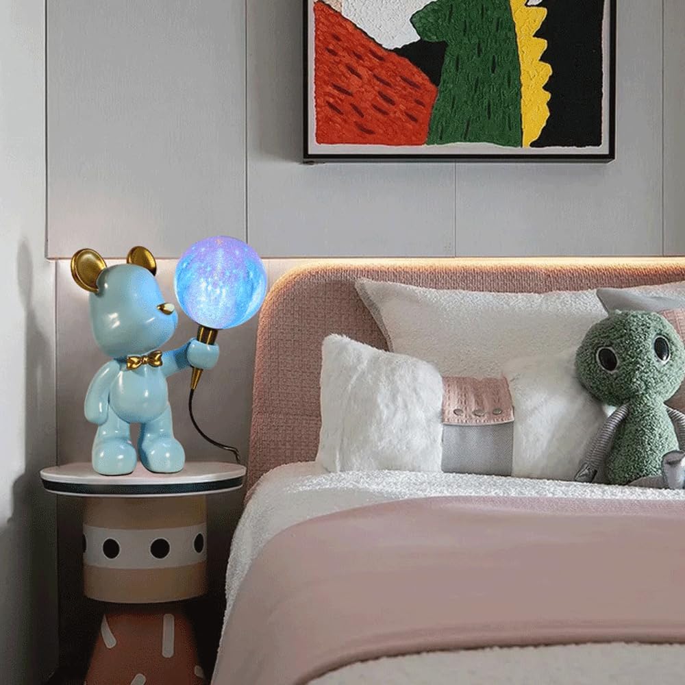 Audara-Cute Bear Resin Desk Light French Warm Boy Girl Room Bedroom Desk Lamp Living Room Dormitory Apartment Table Lamp School Amusement Park Mall Decoration Lighting Fixture