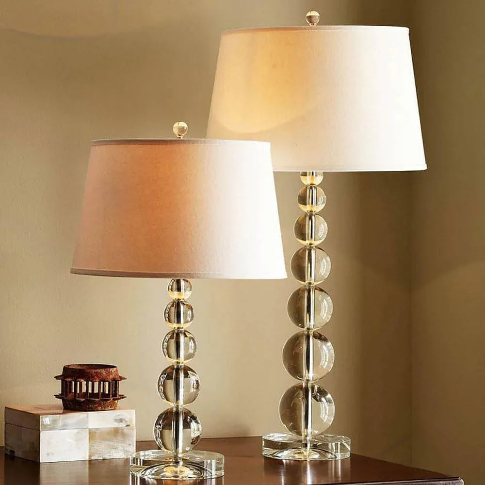 Audara-American Luxury Bedroom Bedside Desk Light Scandinavian Simple Fabric Crystal Desk Lamp Office Study Room Living Room Table Lamp Coffee Shop Hotel Guest Room Restaurant Lighting Fixture
