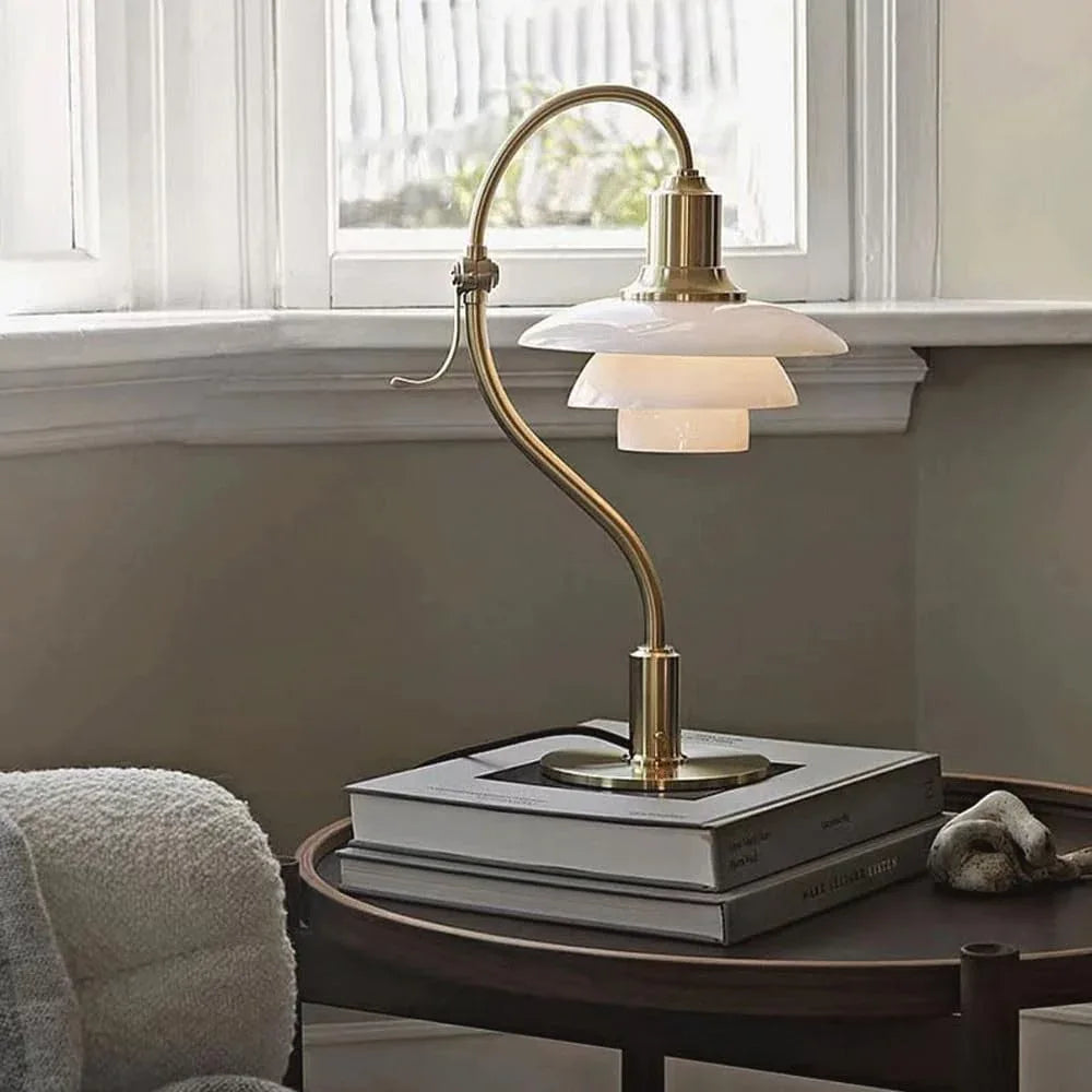 Audara-European Creative Bedroom Study Desk Light Luxury Classic Metal Glass Desk Lamp Living Room Sofa Bedside Table Lamp Cafe Villa B&B Hotel Front Desk Decoration Lighting Fixture