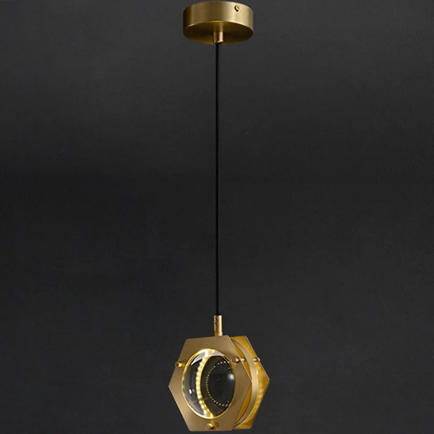 Audara-6-inch Crystal Pendant Light, A Bohemian-style Brass Lamp With A Crystal Ball Design, Suitable For Various Spaces Including Bedrooms, Hotels, Studies, Living Rooms, Kitchen Islands, And Entrywa