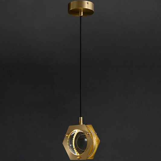 Audara-6-inch Crystal Pendant Light, A Bohemian-style Brass Lamp With A Crystal Ball Design, Suitable For Various Spaces Including Bedrooms, Hotels, Studies, Living Rooms, Kitchen Islands, And Entrywa