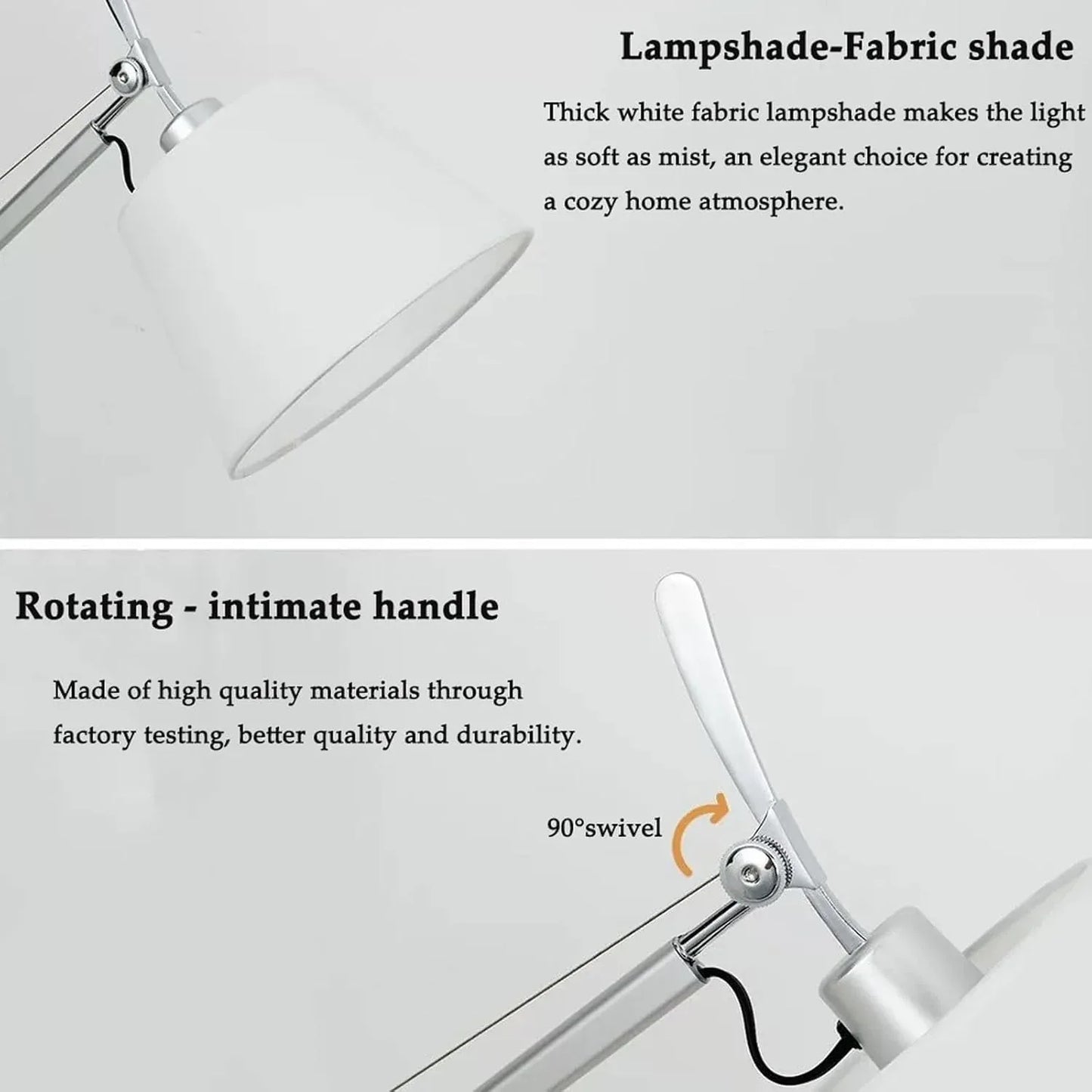 Audara-Creative Adjustable Cantilever Aluminum Floor Lamp 3 Color Dimming E26 Study Office Standing Lamp Showroom Farmhouse B&B Torchiere Restaurant Bedroom Lighting Fixture
