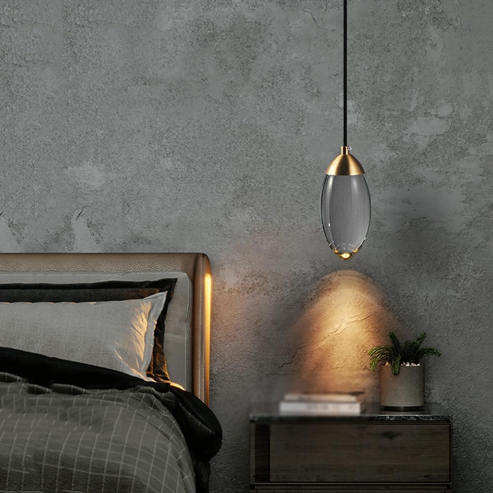 Audara-Crystal Pendant Light, 3.5 Inches, Small Decorative Pendant Light, Modern And Light Luxury Style, Suitable For Lighting In Various Places Such As Bedrooms, Hotels, Restaurants, Kitchen Islands,