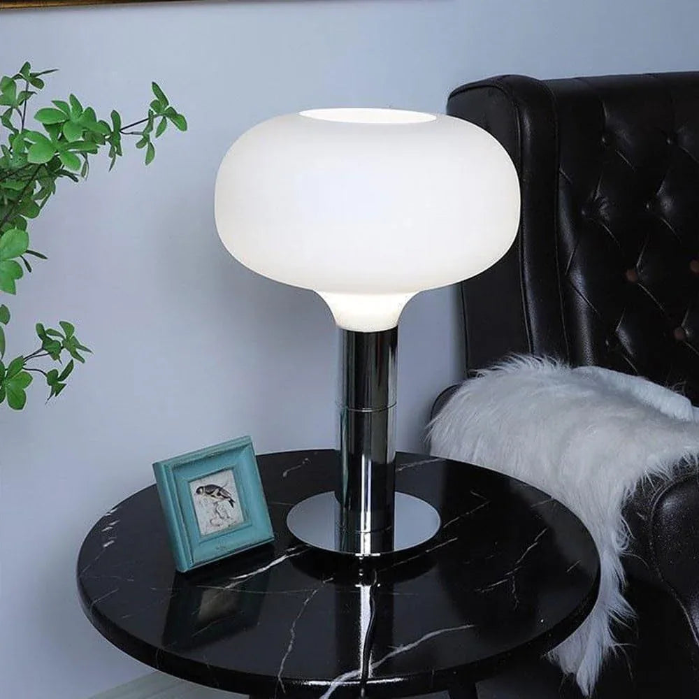 Audara-Simple Creative Bedroom Bedside Desk Light Chinese Retro Metal White Frosted Glass Desk Lamp Hotel Coffee Shop Restaurant Table Lamp Sample Room Backdrop Villa Lighting Fixture