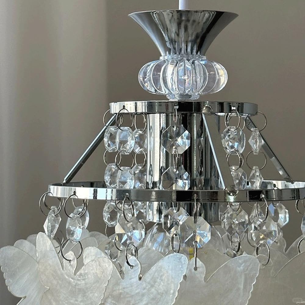Audara-8-inch Butterfly-Shaped Crystal Chandeliers Suitable for Installation in Diverse Spaces Such As Bedrooms, Hotels, and Kitchen Islands Glass Chandelier for Living Room Minimalist European Style