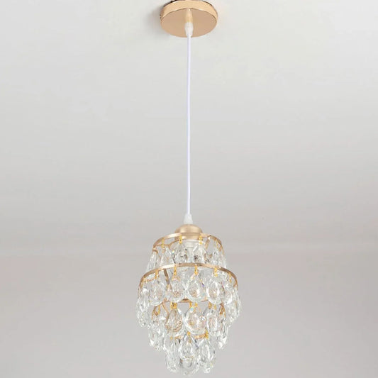 Audara-6-inch Diameter Minimalist Luxury Crystal Chandelier, French Retro Style, Small Chandelier, Suitable for Bedrooms, Living Rooms, Hotels, Cafes, and Various Other Settings.