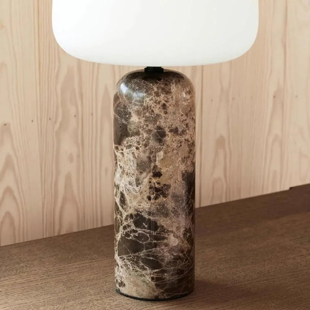 Audara-Natural Marble Desk Light Warm White Shade Bedroom Bedside Desk Lamp H13” Dormitory Office Restaurant Decoration Table Lamp Hotel Room Bar Lighting Fixture