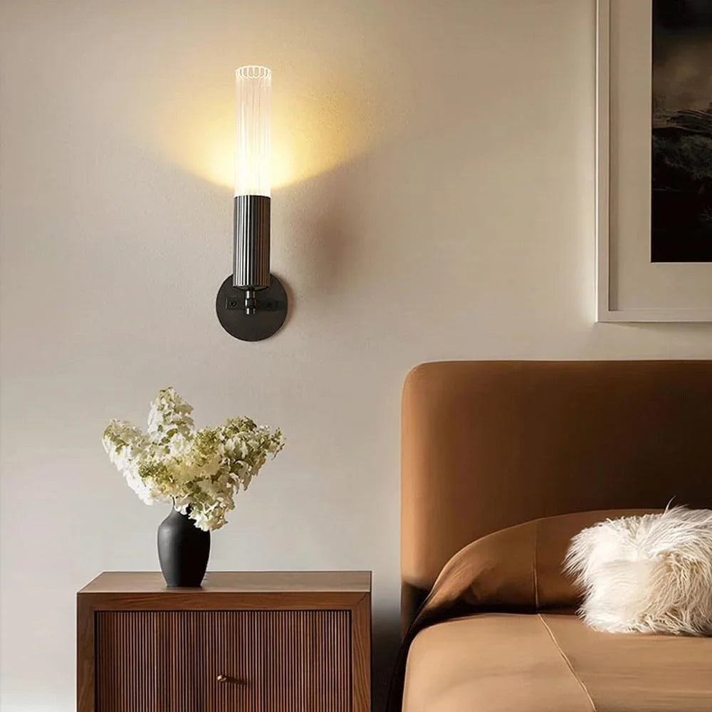 Audara-Light Luxury Brass Wall Lamp Postmodern Bedroom Backdrop Wall Lights Sconces Mid Century Style Creative Mounted Living Room Aisle Corridor LED Lighting Fixture