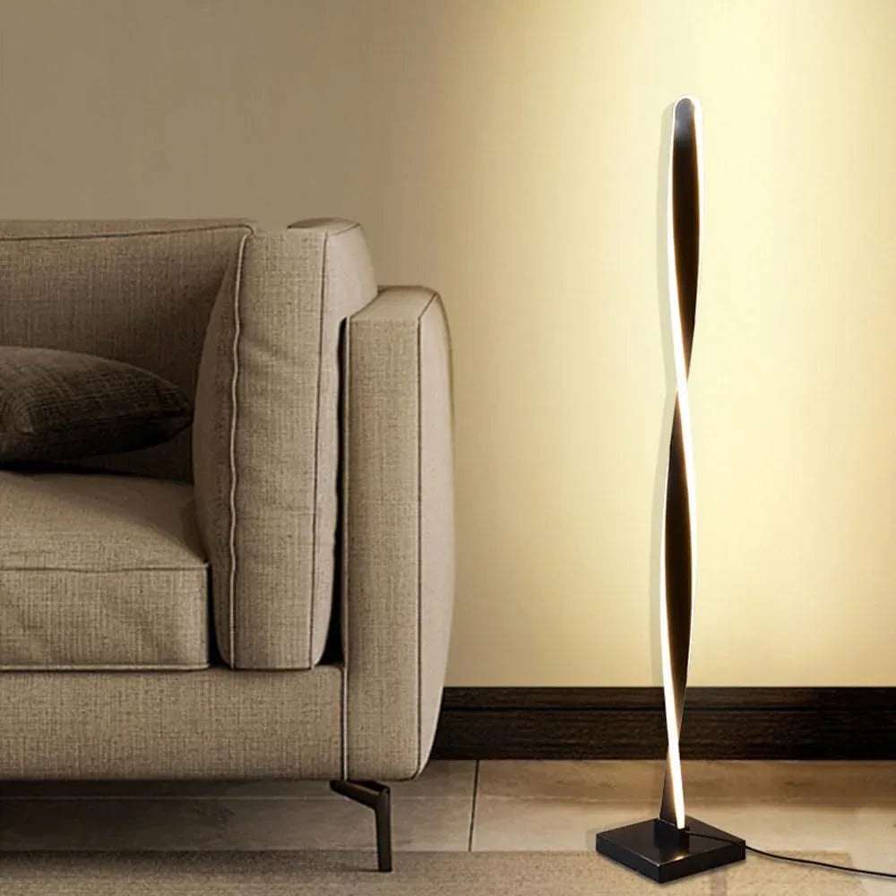 Audara-Modern Simple LED Floor Lamp Scandinavian Light Luxury Marble Aluminium Standing Lamp Remote Control Continuous Dimming Black/White Bedroom Living Room Study Office Lighting Fixture
