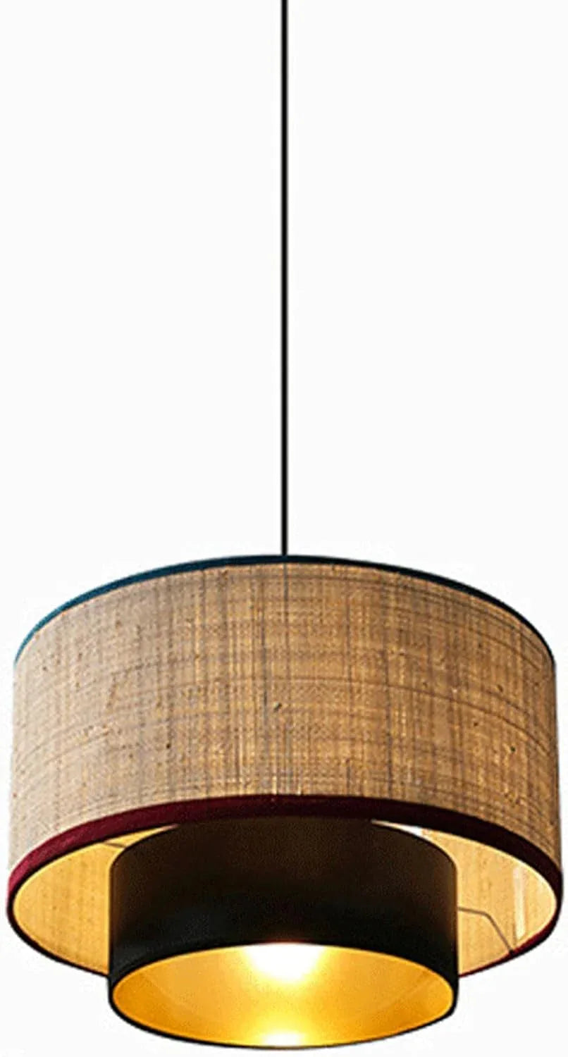 Audara-16-inch Boho Light Fixtures Ceiling Featuring A Woven Pendant Light Crafted From A Blend Of Metal And Linen Fabric Suitable For Various Spaces Including Bedrooms,hotels, And Studies Pendant Cha