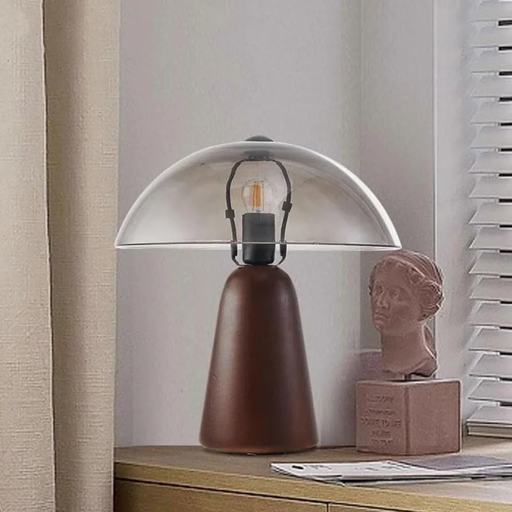 Audara-Postmodern Luxury Light Study Office Restaurant Decorative Desk Light Cozy Simple Solid Wood Glass Desk Lamp Apartment Living Room Bedroom Table Lamp Farmhouse Coffee Shop Club Lighting Fixture