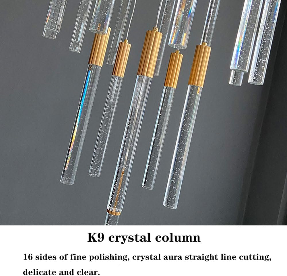 Audara-Luxury Swivel Villa Apartment Pendant Light Multi Light Source Spotlight Crystal Hanging Lamp Mall Hotel Front Desk Chandelier Restaurant Coffee Shop Farmhouse Rustic Lighting Fixture