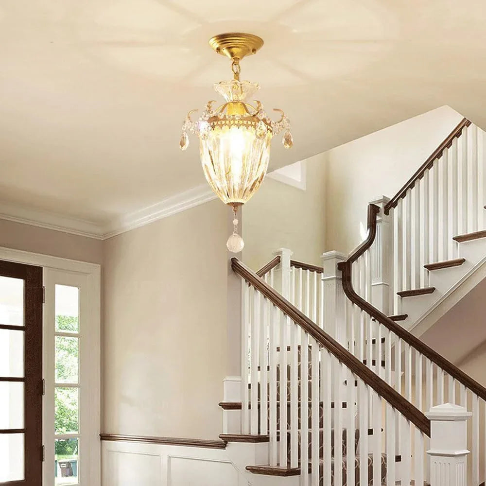 Audara-11-inch Crystal Chandelier Suitable for Various Spaces Such As Bedrooms, Hotels, and Kitchen Islands Semi-Flush Mount Small Chandeliers for Living Rooms