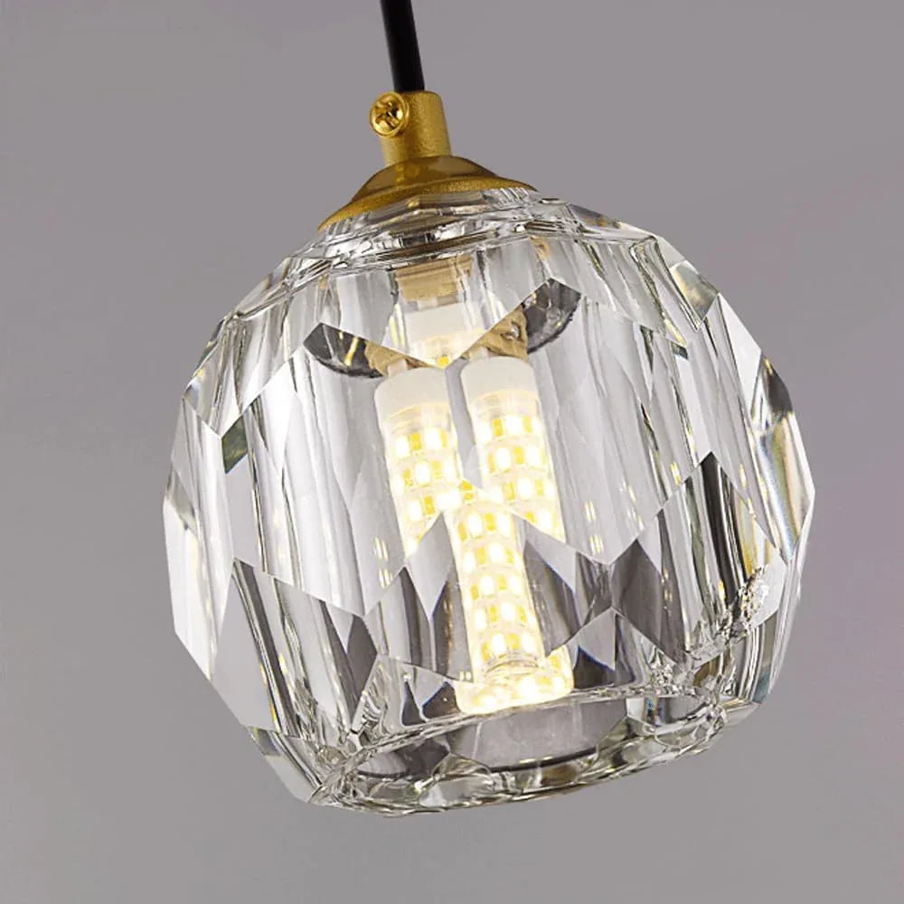 Audara-Crystal Pendant Light, 4-inch, European Modern Minimalist Style, Suitable for Installation in Various Spaces Such As Bedrooms, Hotels, Restaurant Entryways, Cafes, and Kitchen Islands.
