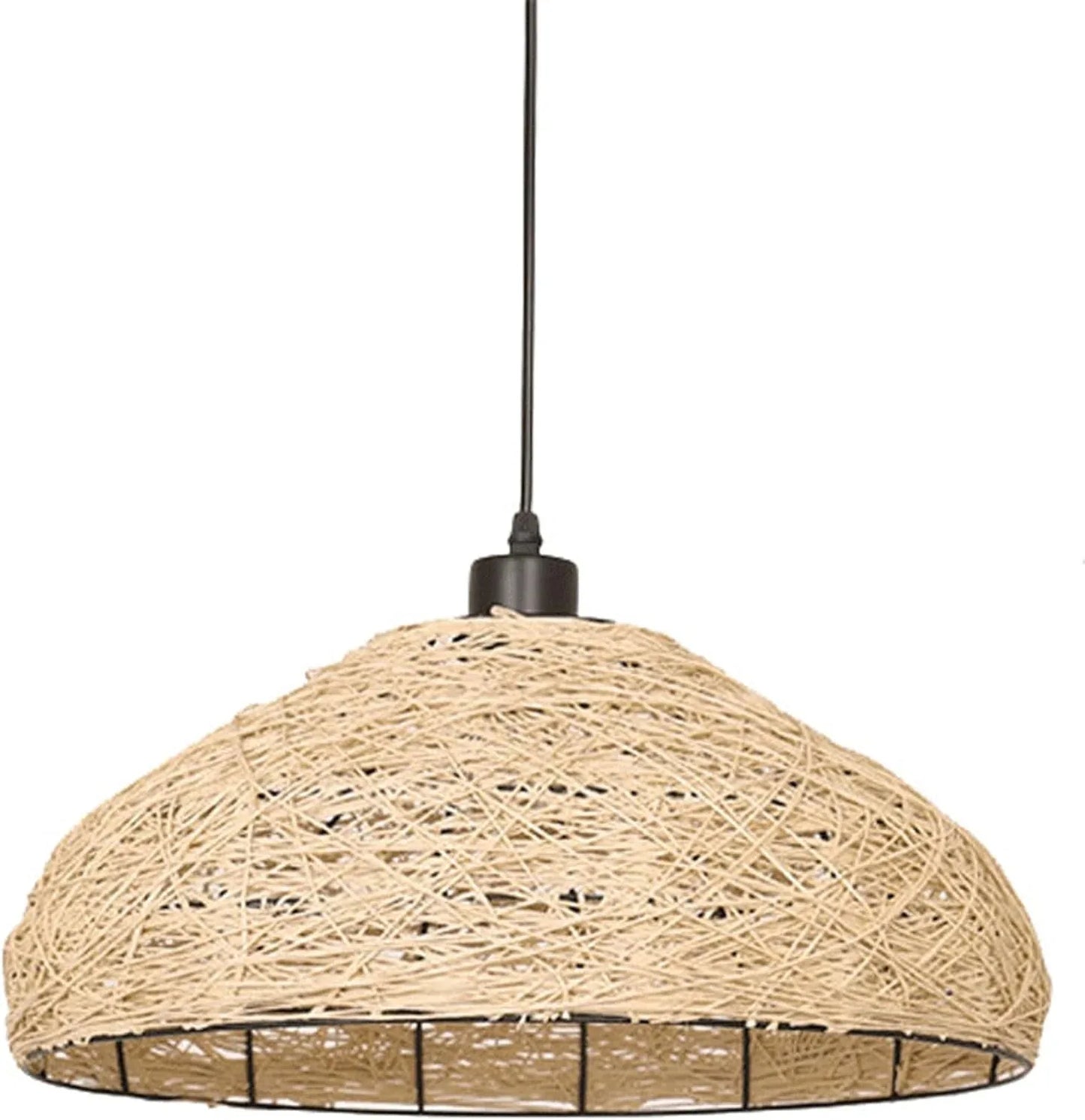 Audara-16in Woven Rattan Pendant Light Bohemian & Wabi-Sabi Style Multi-Functional Ceiling Light Fixture Suitable for Bedrooms, Hotels, Study Rooms, Dining Areas, Entryways, and More Retro Lamp