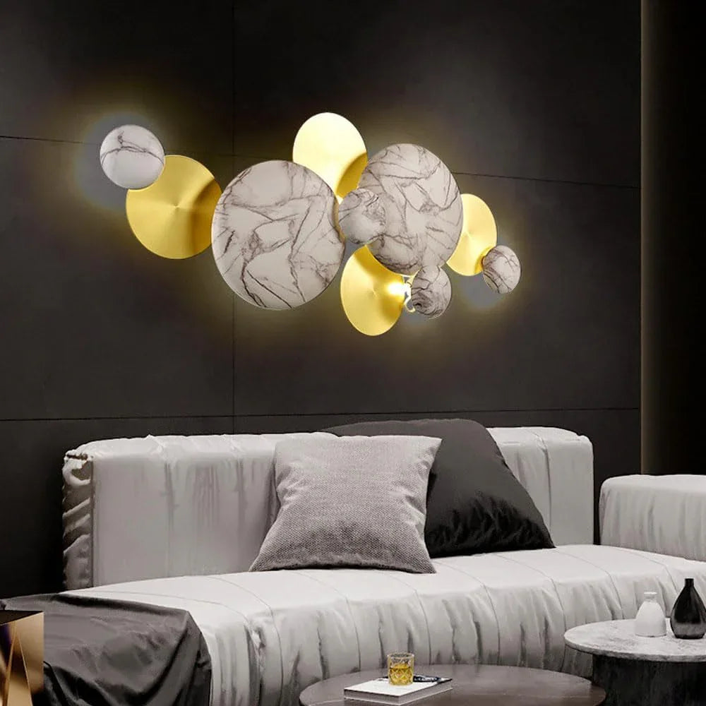 Audara-Nordic Creative Aluminum Wall Lamp Simple Light Luxury Luxury Bedroom Bedside Wall Lights 39.3in Villa Hall Background Wall Study Wall Sconces Suitable for Hotel Entrance Lighting Fixture