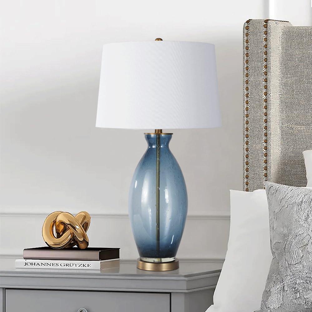 Audara-American High-end Model House Showroom Restaurant Desk Light European Light Luxury Fabric Glass Desk Lamp Living Room Study Room Bedroom Lighting Fixture Dormitory Office Hotel Front Desk Table Lamp
