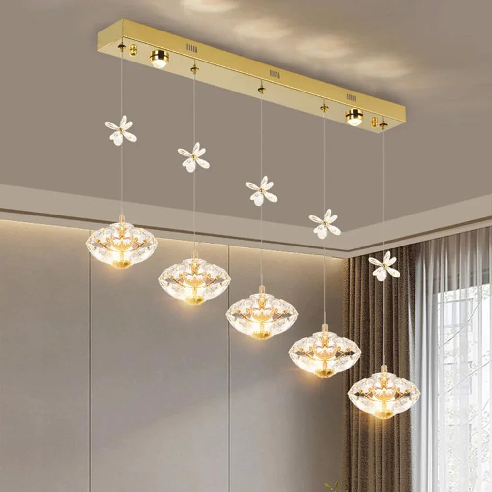 Audara-Crystal Pendant Light, 7.5in. Creative Mini Pendant Lights. Suitable for Modern, Minimalist, Bohemian, and European Styles. Ideal for Bedrooms, Hotel Kitchens, Islands, Entryways, Etc.