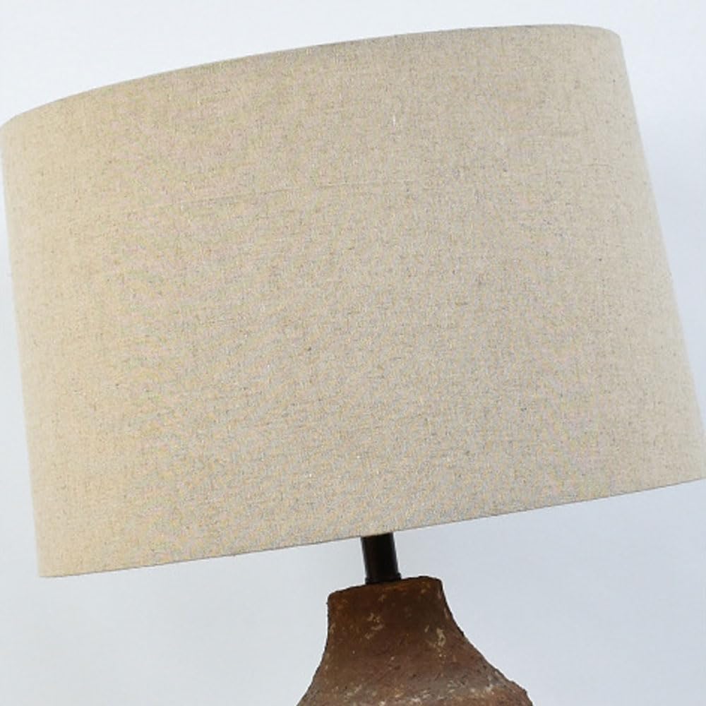 Audara-Wabi-sabi Wind Handmade Fabric Earthenware Desk Light New Chinese Style Natural Old Model House Background Wall Desk Lamp Hotel Reception Desk Coffee Shop Table Lamp Living Room Study Lighting Fixture