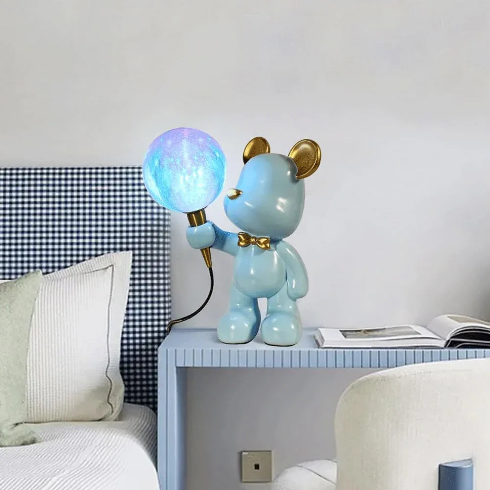 Audara-Cute Bear Resin Desk Light French Warm Boy Girl Room Bedroom Desk Lamp Living Room Dormitory Apartment Table Lamp School Amusement Park Mall Decoration Lighting Fixture