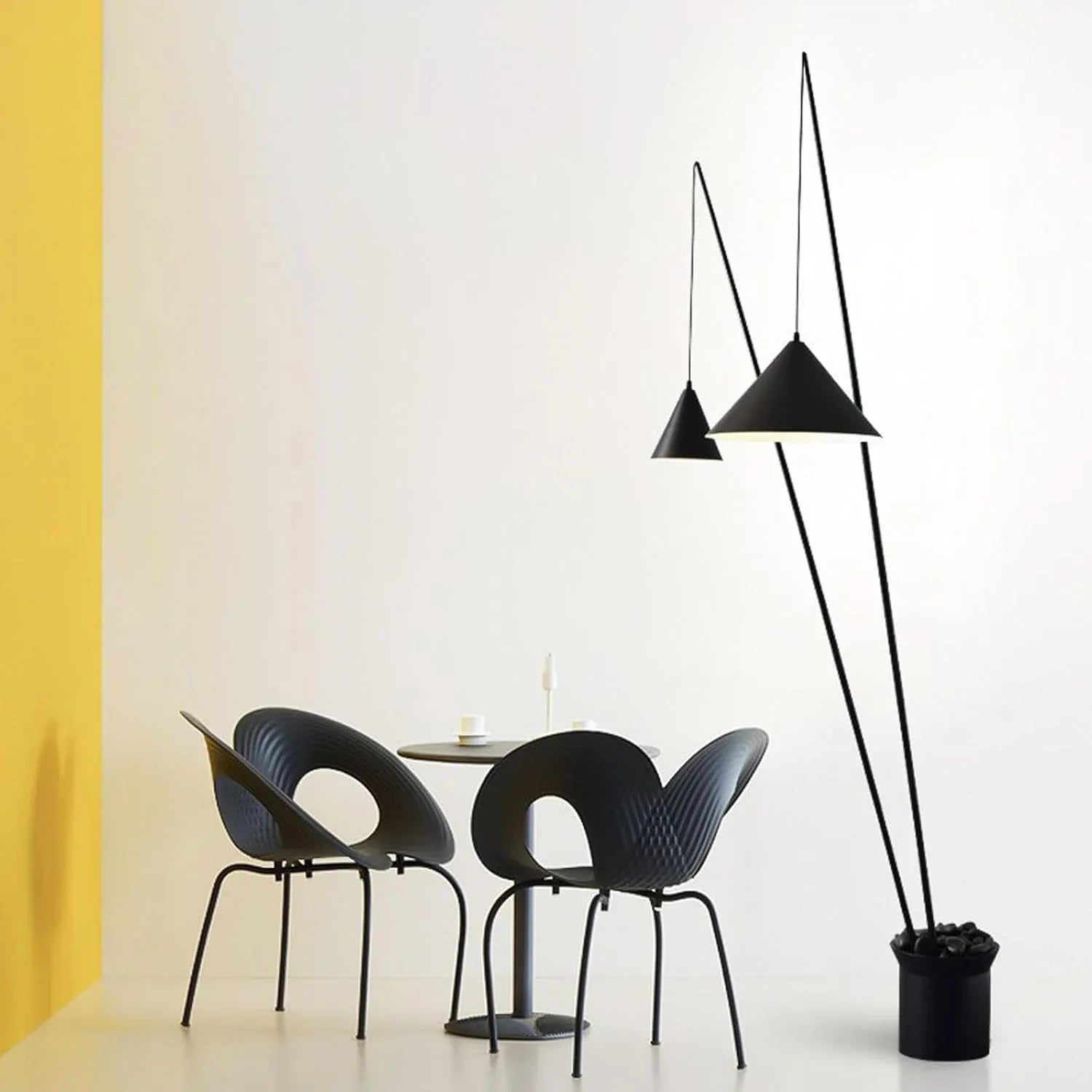 Audara-Personalized Art Hotel Model House Floor Lamp Black H47in Metal Standing Lamp Backdrop Office Corridor Torchiere Farmhouse Villa Mall Lighting Fixture