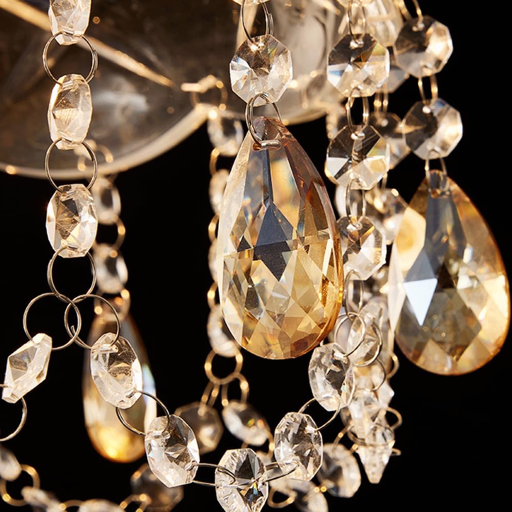 Audara-9-inch Crystal Chandeliers Can Be Installed in Various Spaces Such As Bedrooms, Hotels, and Kitchen Islands. Small Chandelier for Living Room in Minimalist European Style.