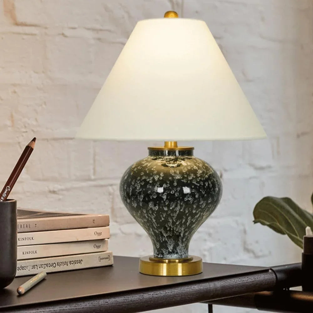 Audara-High-end Hotel Front Desk Showroom Desk Light Luxury Model House Backdrop Living Room Desk Lamp Kiln Glaze Ceramic Table Lamp Villa Club Mall Coffee Shop Lighting Fixture