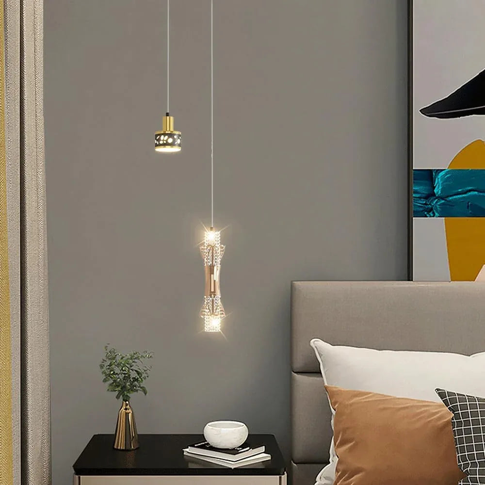 Audara-Small Crystal Pendant Light, Decorative Lamp, Bohemian Style, European Minimalist Style, Suitable for Bedrooms, Hotel Entryways, Kitchen Islands, and Other Scenarios.