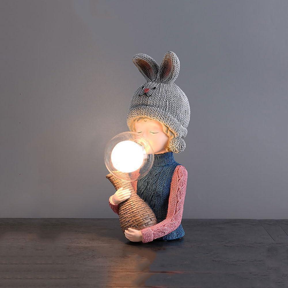Audara-Luxury Creative Bedroom Bedside Desk Light Romantic Cozy Resin Glass Desk Lamp Girls Room Kids Room Study Dormitory Table Lamp Mall Restaurant Decoration Lighting Fixture Gray
