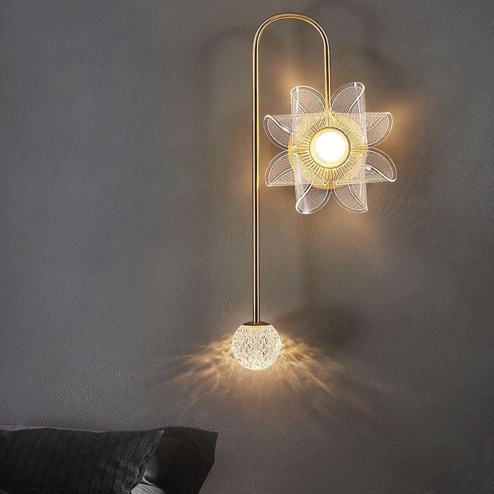 Audara-Scandinavian Postmodern Wall Lamp Light Luxury Bedside Wall Lights Modern Simple Crystal Sconces Bedroom Living Room Background Wall Mounted Lighting Fixture