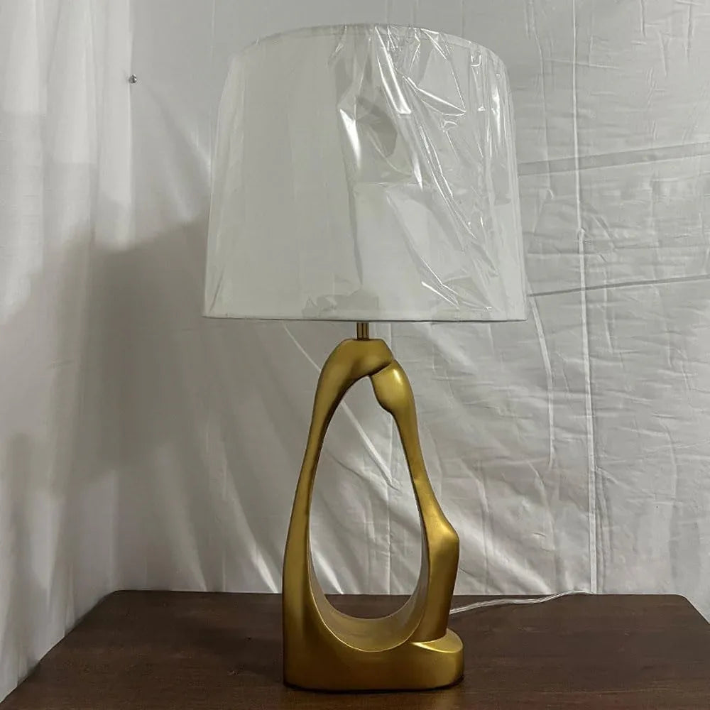 Audara-American Simple Bedroom Study Desk Light Art Creative Fabric Resin Desk Lamp Club Coffee Shop Office Decorative Table Lamp Hotel Villa Mall Farmhouse B&B Living Room Lighting Fixture
