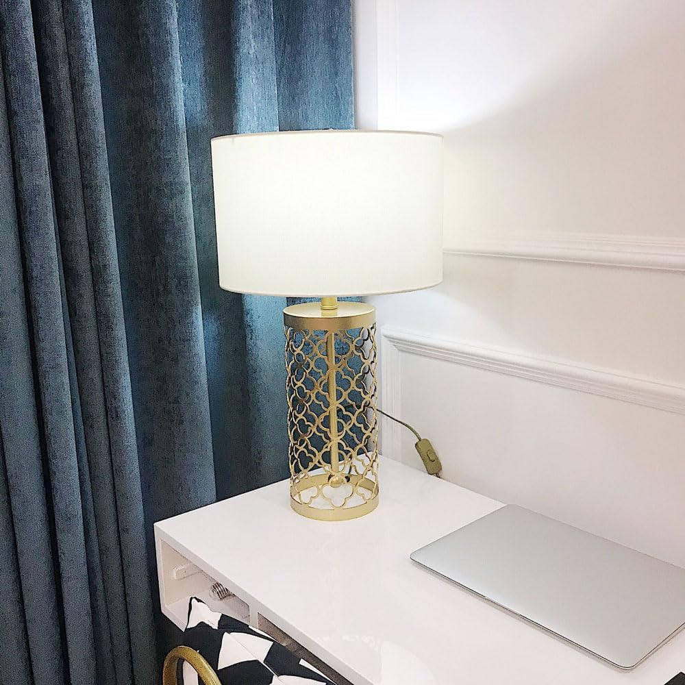 Audara-European Retro Metal Fabric Desk Light American Light Luxury Office Tea House Desk Lamp Living Room Study Bedroom Table Lamp Villa Mall Front Desk Club Decoration Lighting Fixture