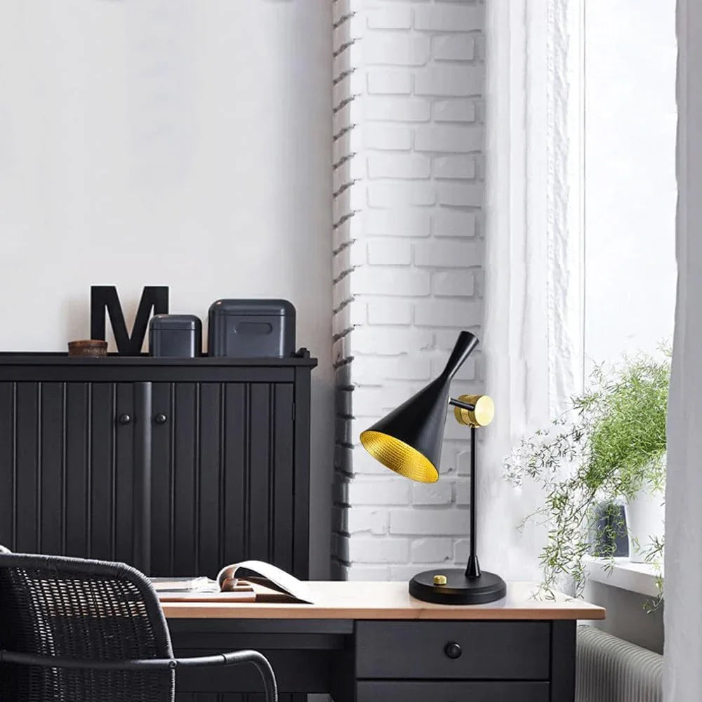 Audara-Postmodern Personality Study Office Desk Light Simple Creative Adjustable Black Metal Desk Lamp Bedroom Living Room Next to Sofa Table Lamp Warehouse Farmhouse Restaurant Lighting Fixture