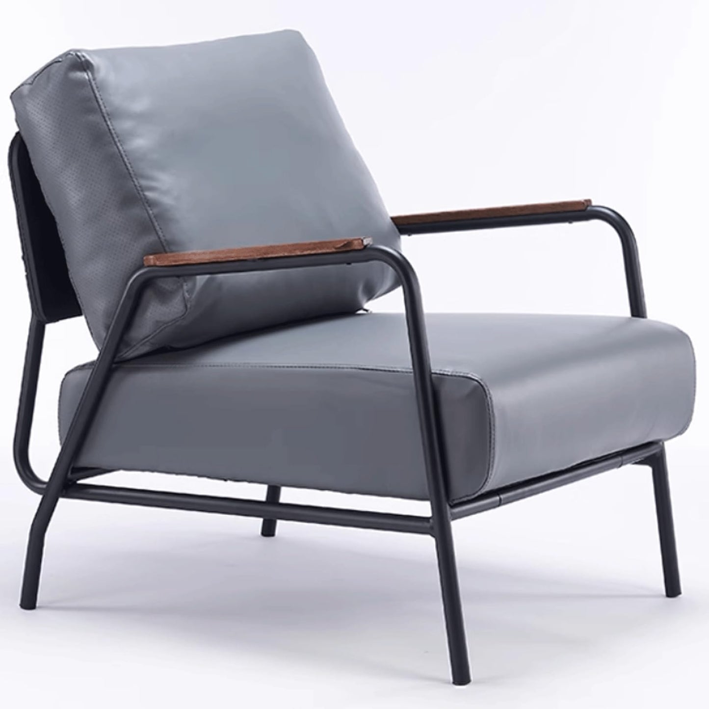 Audara-33 inch Leisure backrest Sofa Chair, Single Bench Orange Wooden armrest Oversized Accent Chair, Detachable backrest Design, Metal Frame, Suitable for Living Room, Bedroom, Reading Room