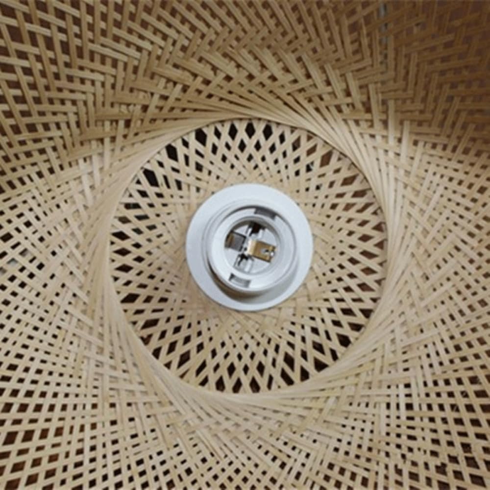 Audara-16in Bamboo Woven Pendant Light Bohemian Wabi-Sabi Multi-Style Ceiling Light Fixture Retro Lamp Suitable for Bedrooms, Hotels, Study Rooms, Dining Areas, Entryways, and More