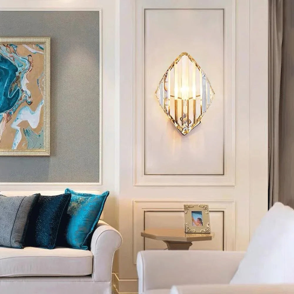 Audara-Light Luxury Crystal Wall Lamp Postmodern Bedroom Living Room Wall Lights Simple Scandinavian Background Wall Stairs Sconces Hotel Aisle Bedside Mounted Lighting Fixture