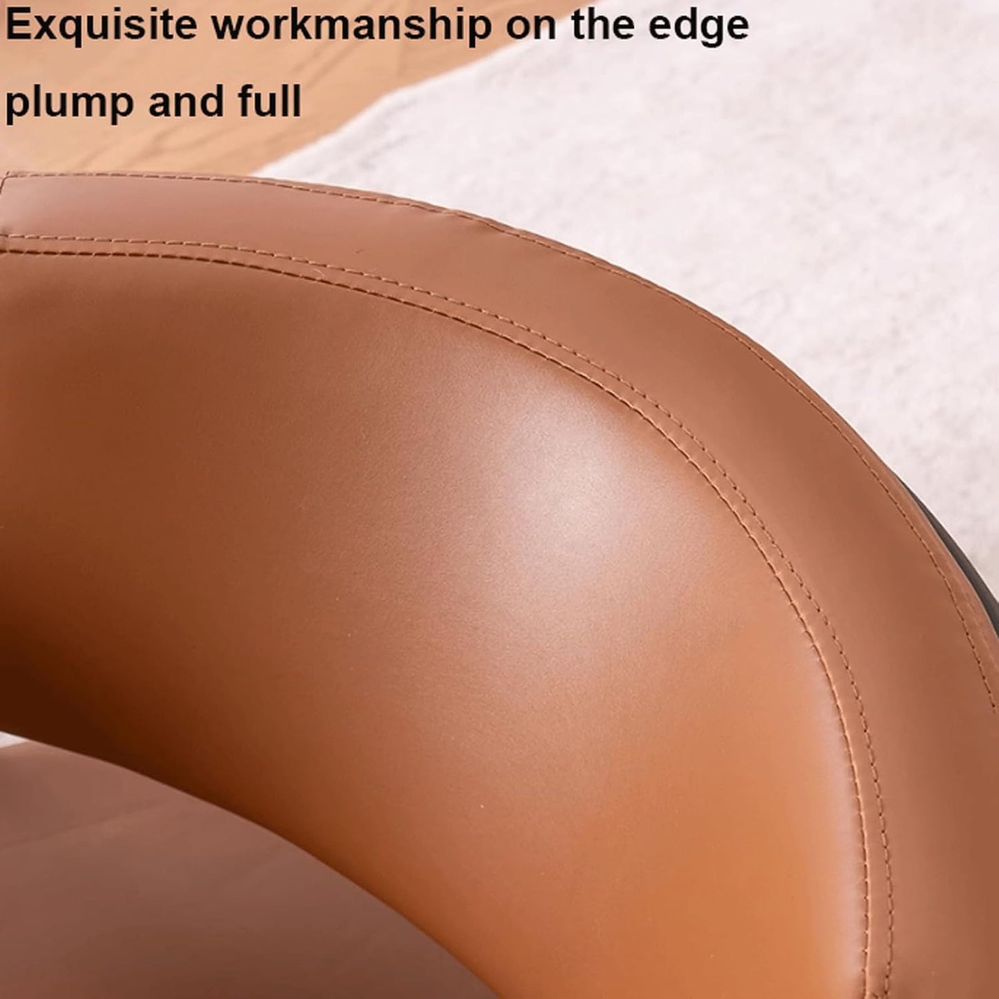 Audara-28 inch Casual Armchair Sofa Chair, Brown Leather Decorative Chair, Retro Style Sofa, Carbon Steel Chair Legs, Suitable for Living Room, Bedroom, Dining Room.