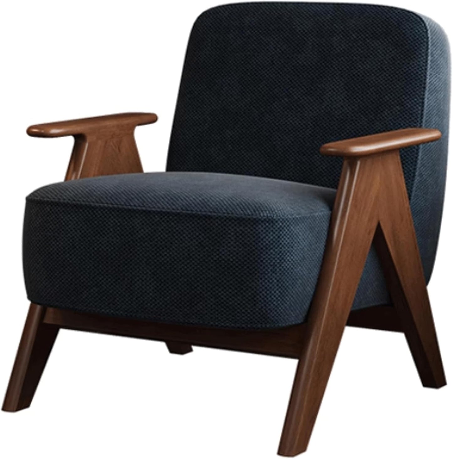 Audara-Deep Blue Soft Cushion Living Room, Casual Arm Chair, 30 Inch Thick Backrest, Single Bench, Spring Cushion Inside, Living Room Furniture Suitable for Balcony, Study Room, Hotel