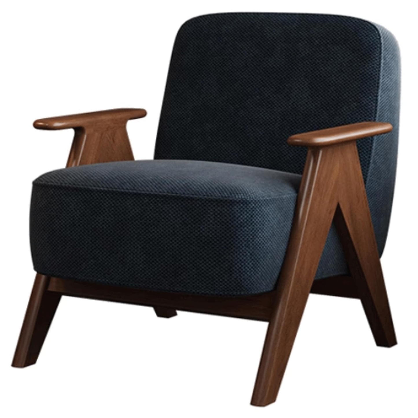 Audara-Deep Blue Soft Cushion Living Room, Casual Arm Chair, 30 Inch Thick Backrest, Single Bench, Spring Cushion Inside, Living Room Furniture Suitable for Balcony, Study Room, Hotel