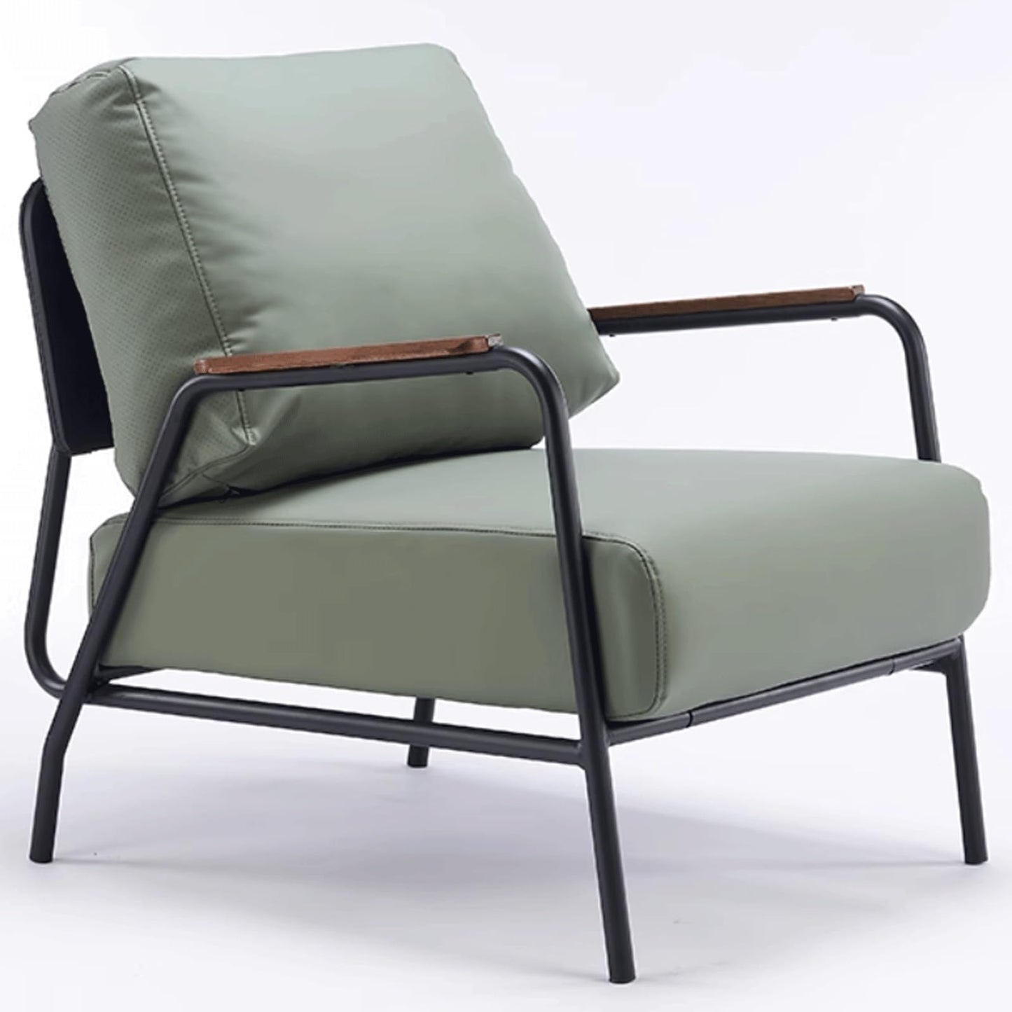 Audara-33 inch Leisure backrest Sofa Chair, Single Bench Orange Wooden armrest Oversized Accent Chair, Detachable backrest Design, Metal Frame, Suitable for Living Room, Bedroom, Reading Room