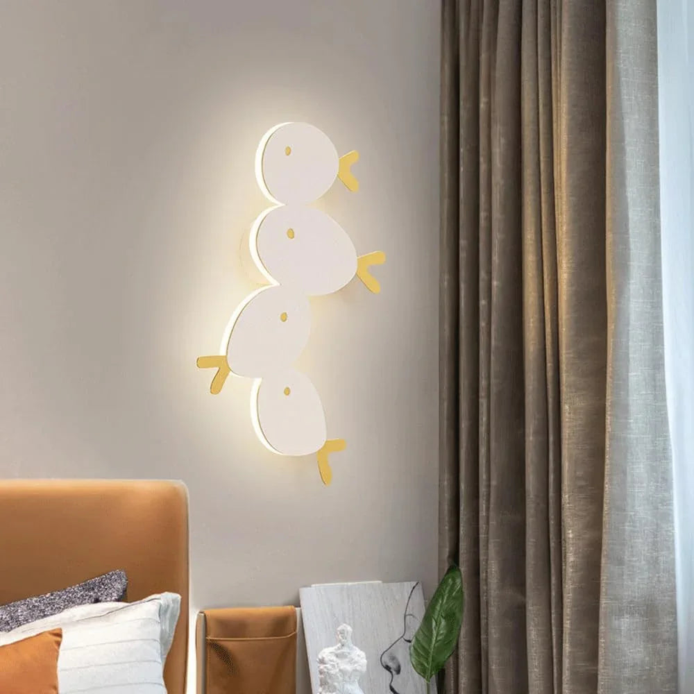 Audara-Children's Room Little Fish Art Wall Lamp Bedroom Bedside LED Wall Lights Creative Cream Wind Entryway Sconces Living Room Study Stairs Mounted Lighting Fixture
