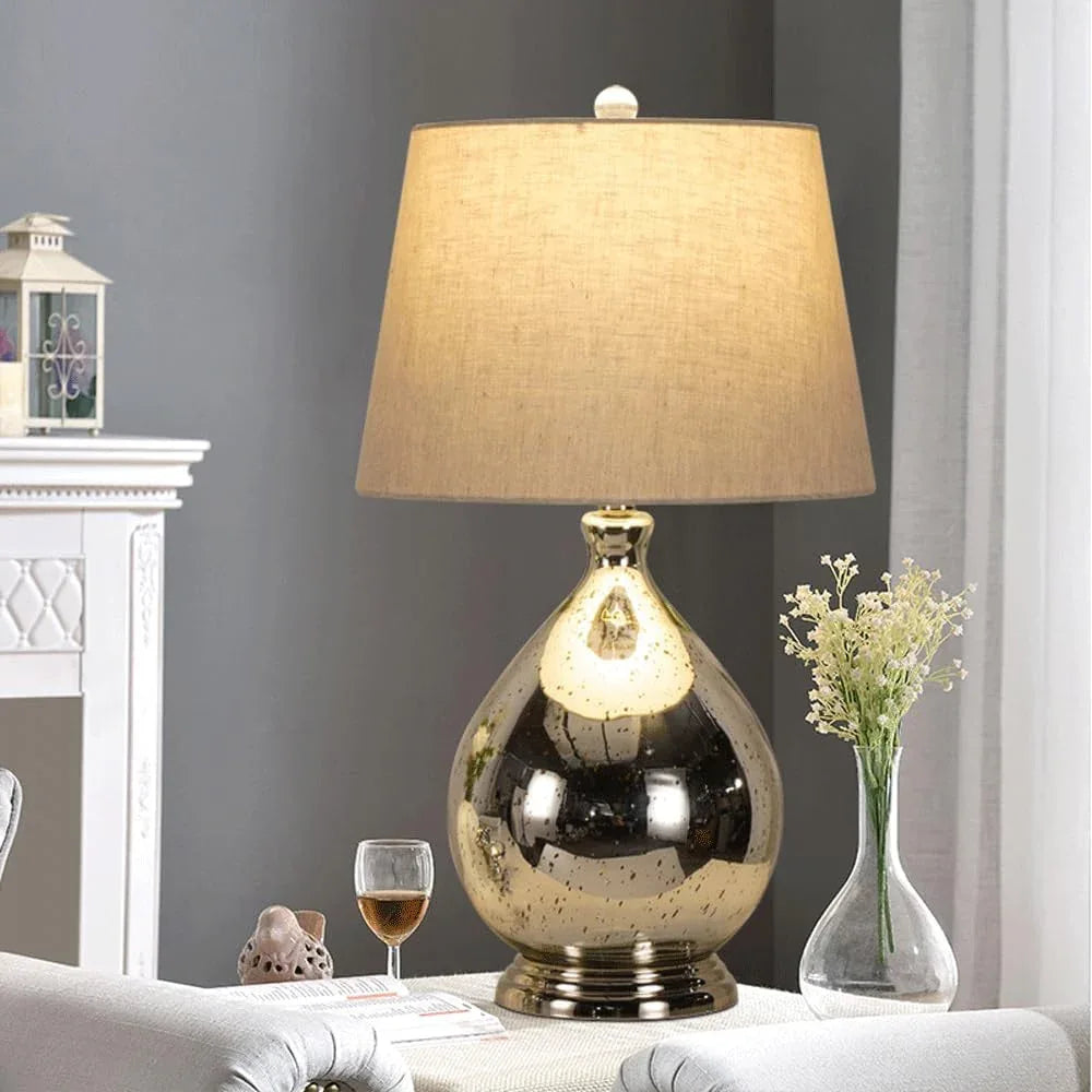 Audara-High-end Bedroom Study Living Room Desk Light Luxury Fashion Shake Silver Glass Desk Lamp Tea Cottage Shop Model House Table Lamp Window B&B Villa Farmhouse Lighting Fixture