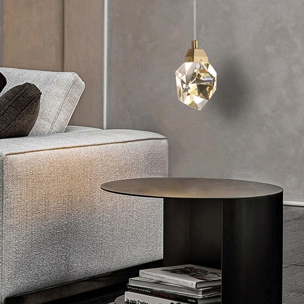 Audara-Crystal Pendant Light, 4-inch, European Modern Minimalist Style, Suitable for Installation in Various Spaces Such As Bedrooms, Hotels, Restaurant Entryways, Cafes, and Kitchen Islands.