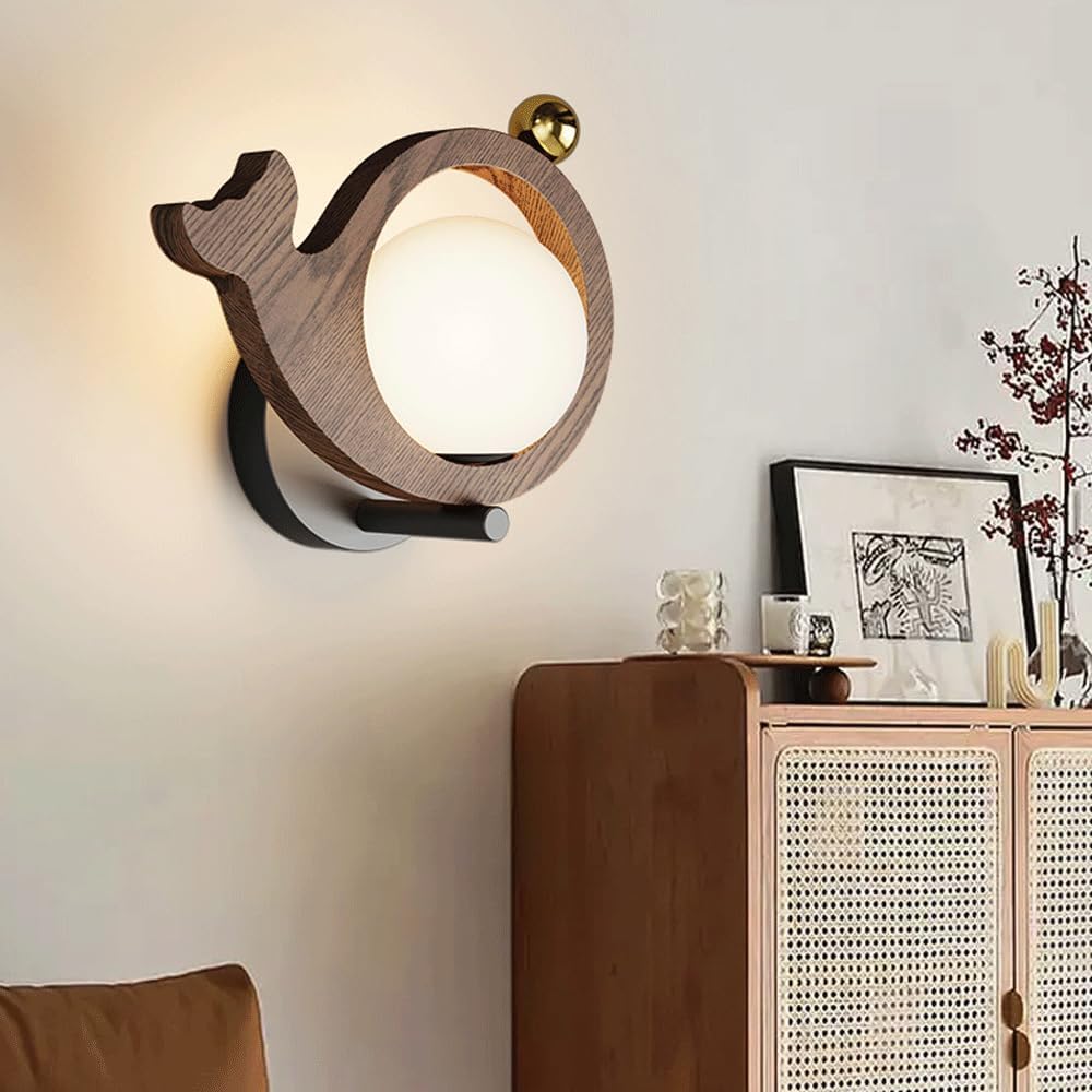 Audara-Scandinavian Simple Wall Lamp Bedroom Bedside LED Wall Lights Modern Creative Individuality Log Sconces Children's Room Balcony Study Room Mounted Lighting Fixture