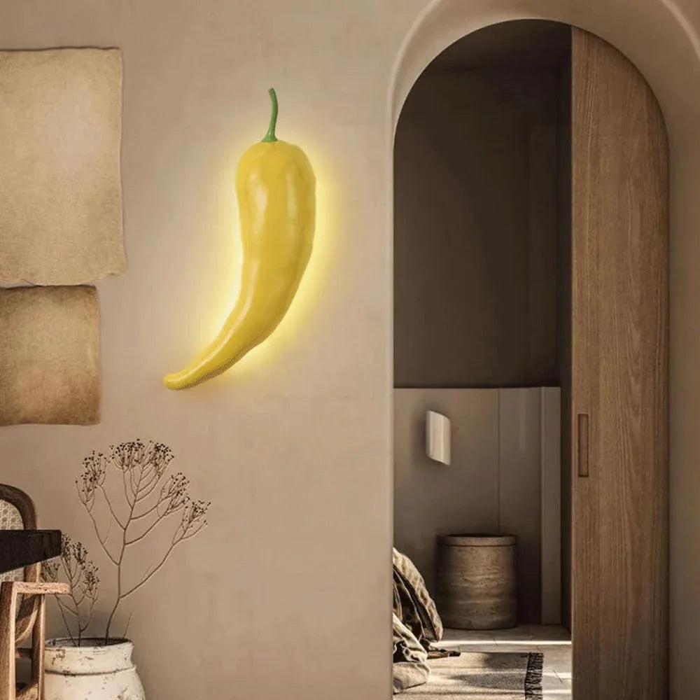 Audara-New Chinese Chili Pepper Wall Lamp Designer Creative Simple Wall Lights Wabi-sabi Wind Tea Room Art Sconces Living Room Backdrop Decoration Mounted Lighting Fixture