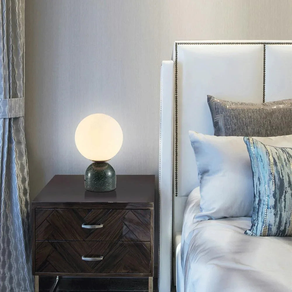 Audara-Creative Fashion B&B Bed Small Desk Light Scandinavian Luxury Glass Marble Desk Lamp Study Room Living Room Apartment Office Table Lamp Clubhouse Hotel Front Desk Coffee Shop Lighting Fixture