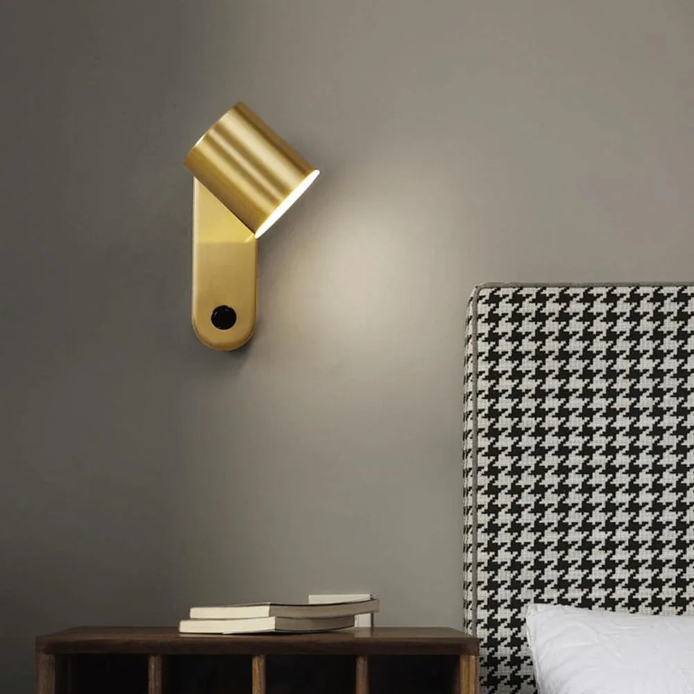 Audara-Scandinavian Light Luxury All Copper Wall Lamp Simple Living Room Background Wall Lights Rotatable Bedroom Bedside Sconces Aisle Corridor Entrance Mounted Lighting Fixture