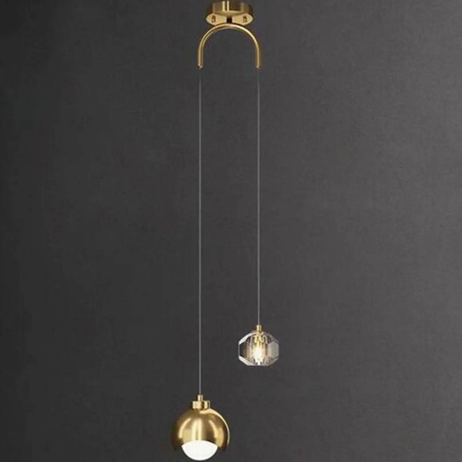 Audara-Crystal Pendant Light, Small-Sized Decorative Bedroom Chandelier, Modern and Light Luxury Style, Suitable for Various Spaces Such As Hotels, Kitchen Islands, Entryways, and Cafes B