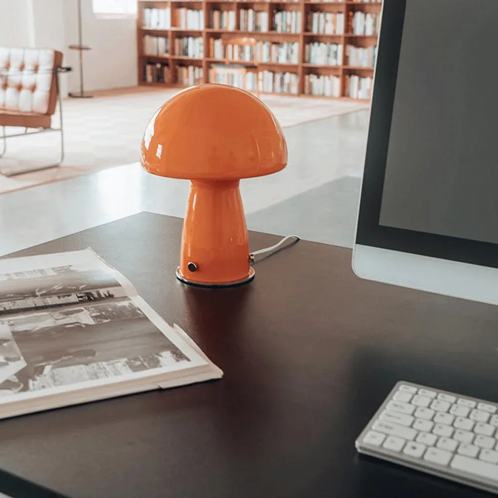 Audara-Romantic Cozy Bedroom Bedside Desk Light French Orange Glass Desk Lamp Study Living Room Counter Makeup Table Lamp Hotel B&B Coffee Shop Bar Decoration Lighting Fixture