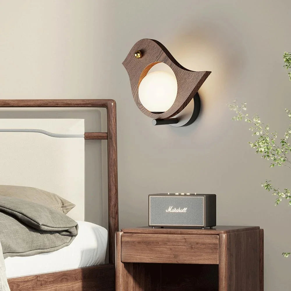 Audara-Scandinavian Simple Wall Lamp Bedroom Bedside LED Wall Lights Modern Creative Individuality Log Sconces Children's Room Balcony Study Room Mounted Lighting Fixture